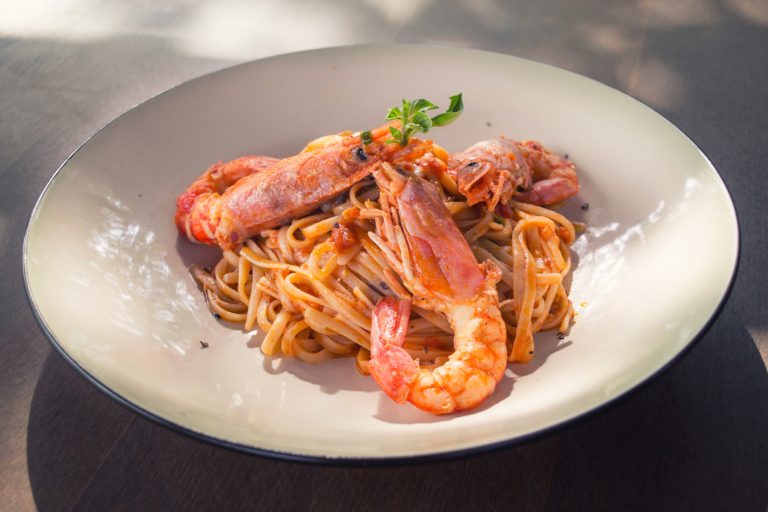 Spaghetti Carbonara With Lobster Toppings